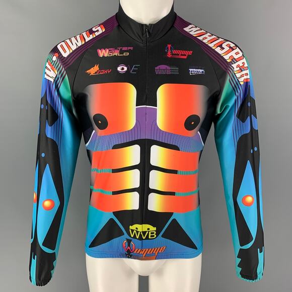 WALTER VAN BEIRENDONCK FW17 Size M Multicolor Graphic Nylon Jersey Bike Top - Picture 1 of 7